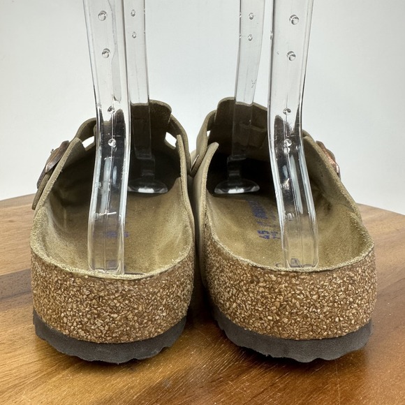 Mens Birkenstock Boston Soft Footbed Tan Nubuck Comfort Clogs Shoes Size EU 45 - Picture 5 of 8